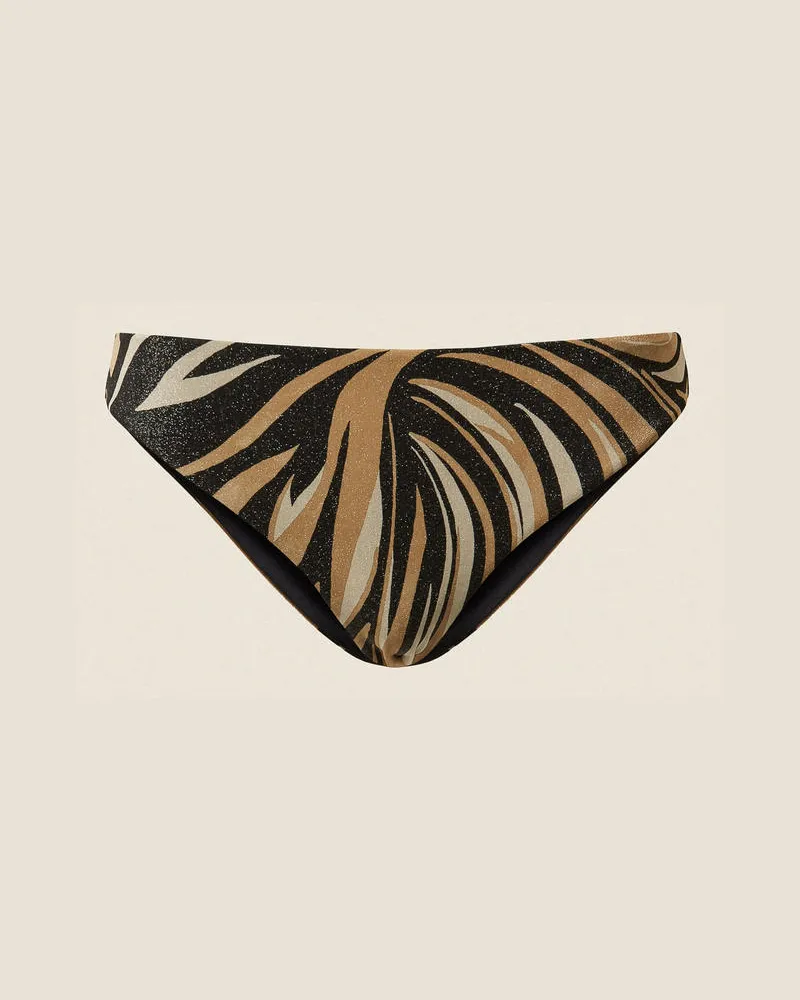 Twin-Set Bademode - Bikinislip mit Lurex und Print, Multicolor-Zebra-Print Schwarz, Animal, Größe Multicolor-zebra-print