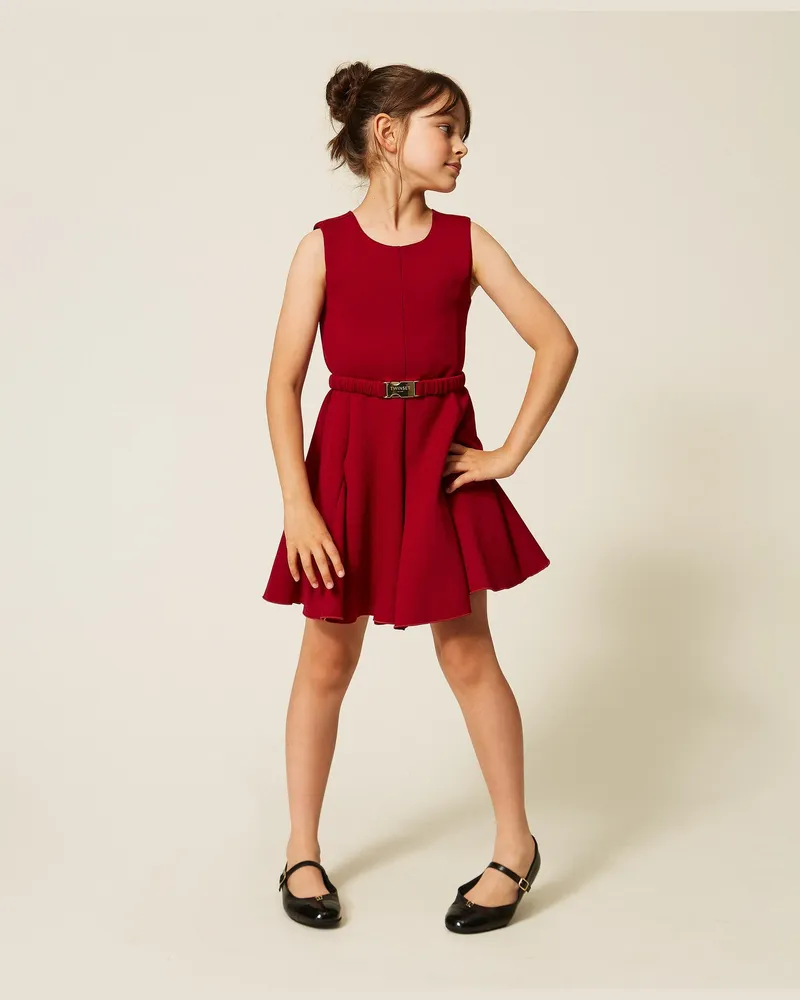 Twin-Set Kurzes Scubakleid, Damen, Red Ruby Red
