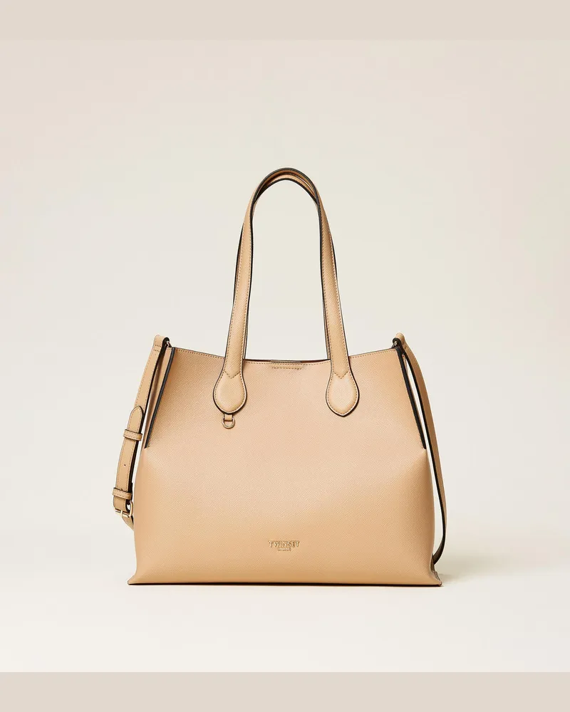 Twin-Set Shopper mit Logo Zweifarbig