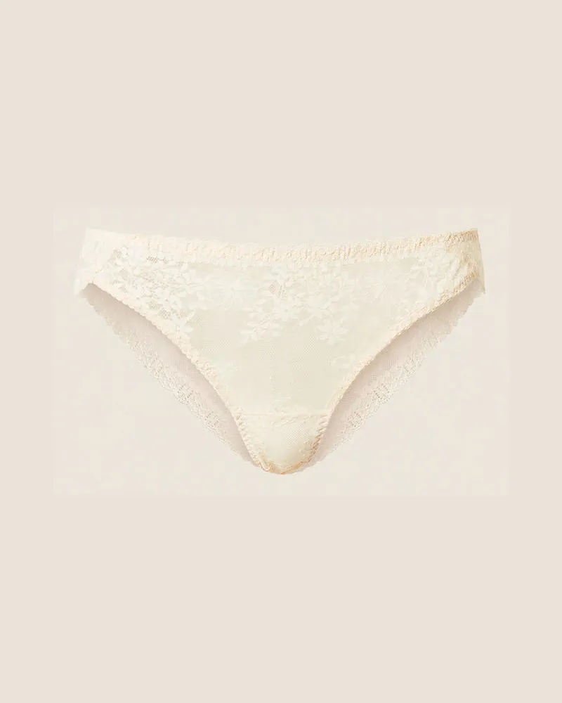 Twin-Set Unterwäsche und Nachtwäsche - Brazilian-Slip aus Spitze, „Sandshell"-Beige, Größe „sandshell“-beige