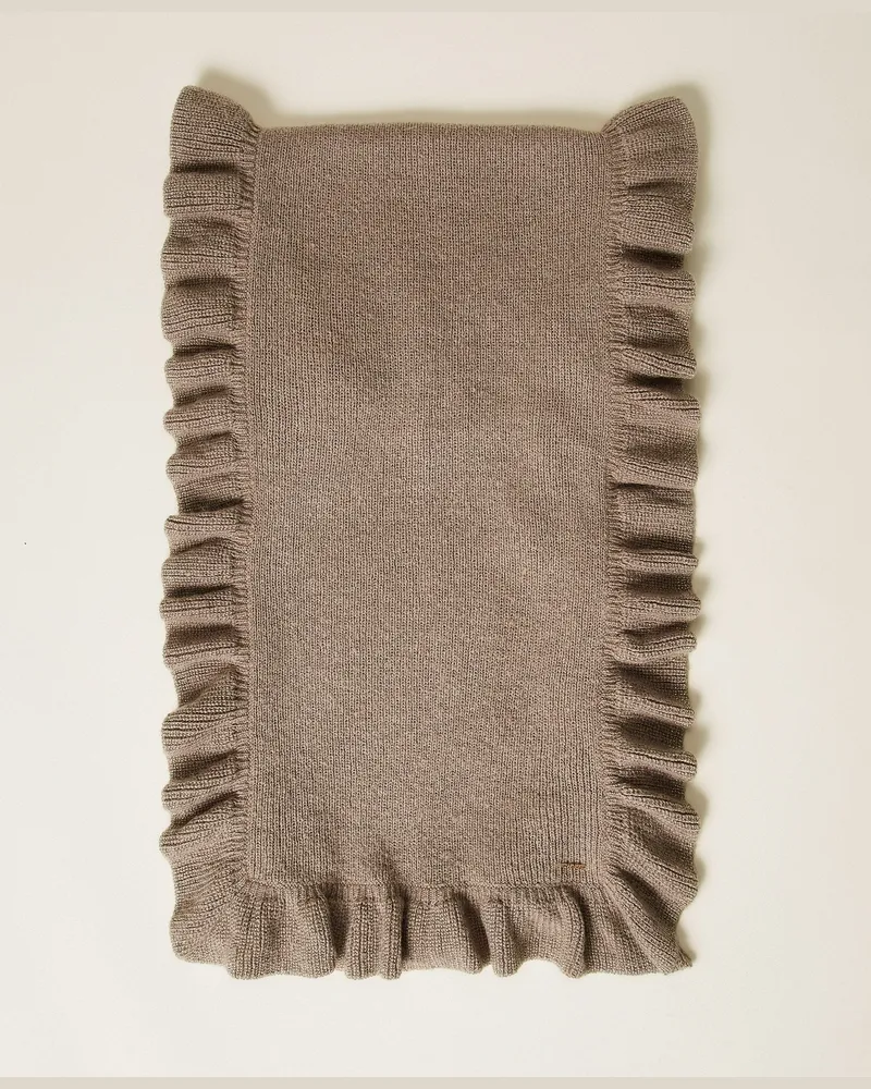 Twin-Set Strickschal mit Volant, Damen, Kitt Kitt