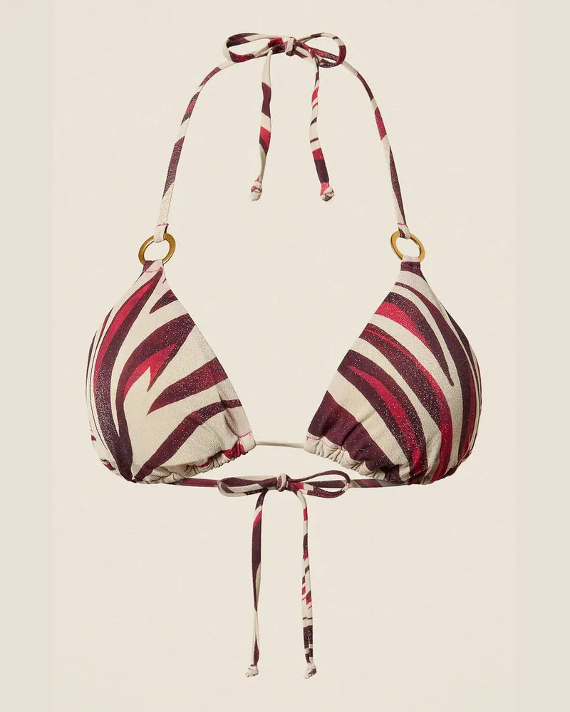 Twin-Set Bademode - Triangel-Bikinitop mit Lurex und Print, Multicolor-Zebra-Print Fuchsia, Animal, Größe Multicolor-zebra-print
