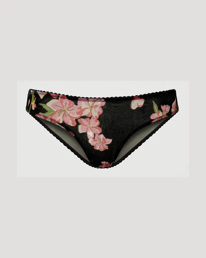 Twin-Set Unterwäsche - Slip aus Dévoré-Samt, Multicolor geblümt, Mit Blumen, Größe: IV 