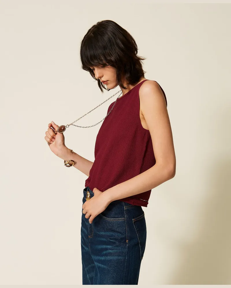 Twin-Set Stricktop mit Fransen 