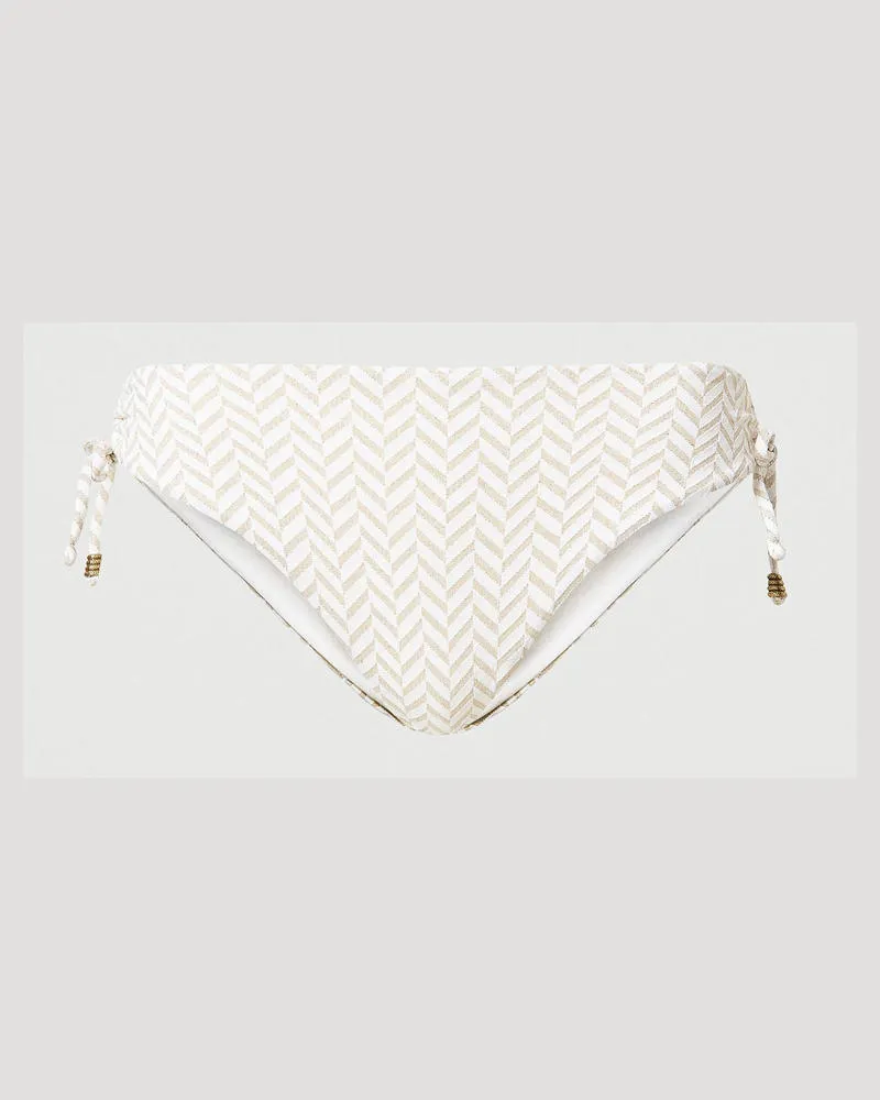 Twin-Set Bademode - Bikinitanga aus Fischgrat-Jacquard, Fischgrat-Jacquard Off White, Größe: II 