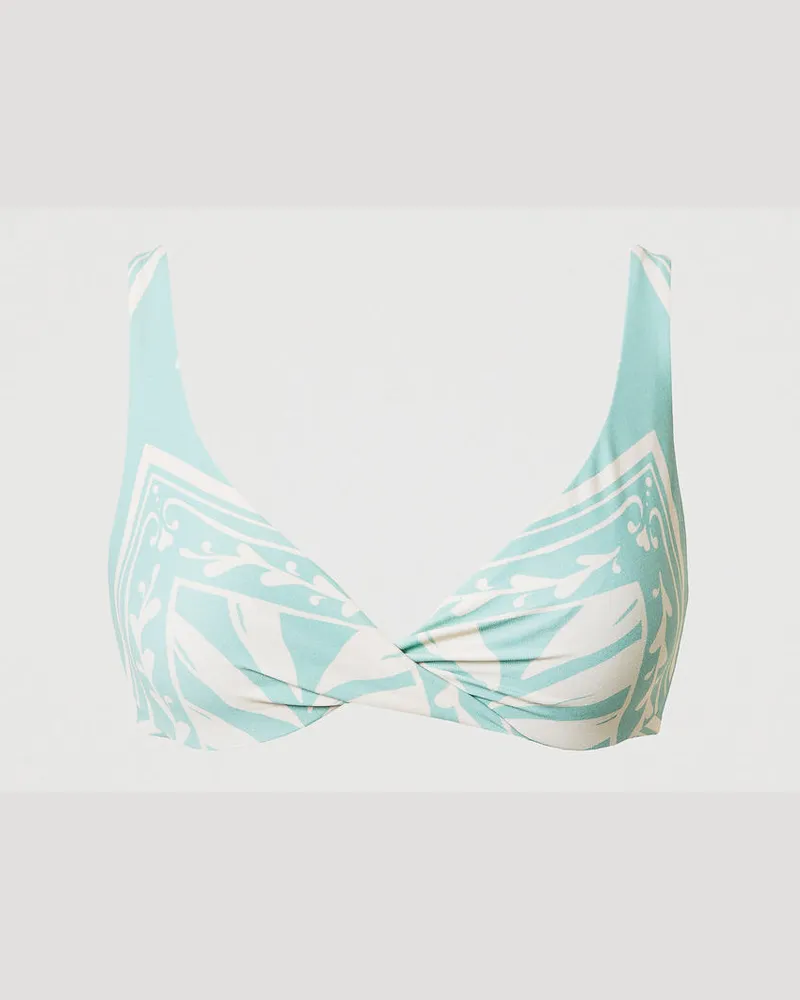 Twin-Set Bademode - Bügel-Bikinitop mit Foulardprint, Foulard-Print Green Marine / Green Marine, Größe Foulard-print