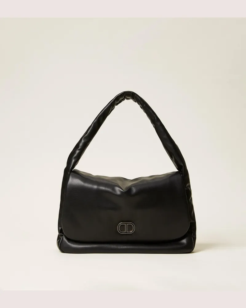 Twin-Set Taschen - Schultertasche mit Wattierung, Schwarz, Einheitsgröße 