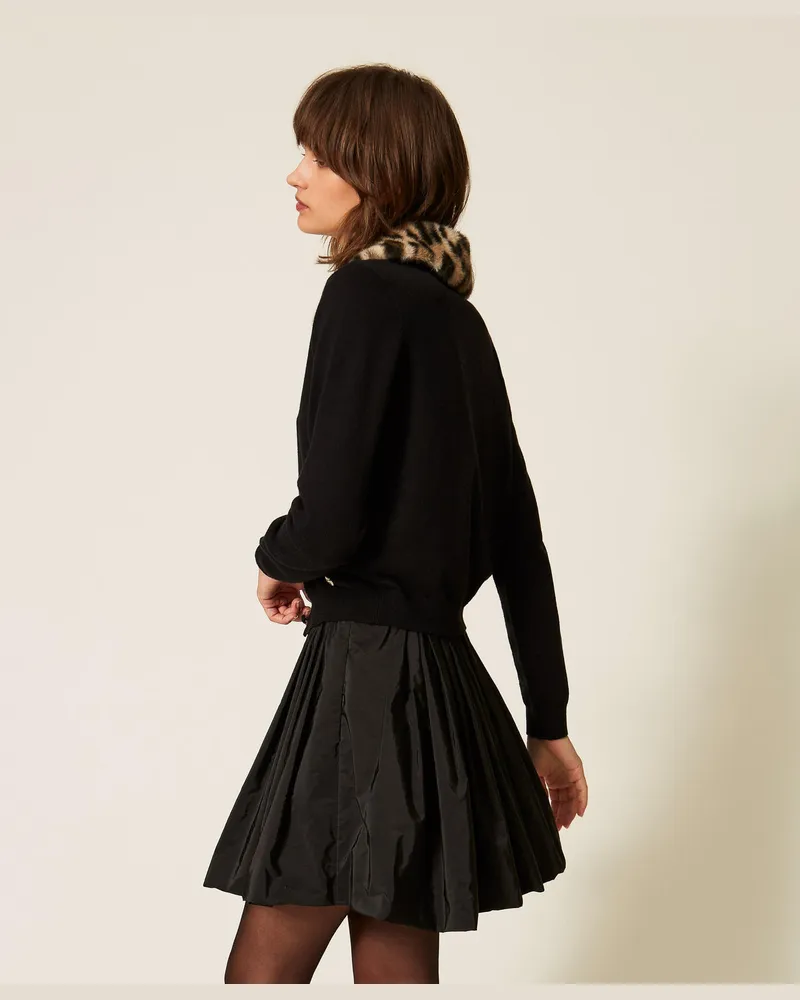Actitude by Twinset Ballonrock aus Taft Schwarz