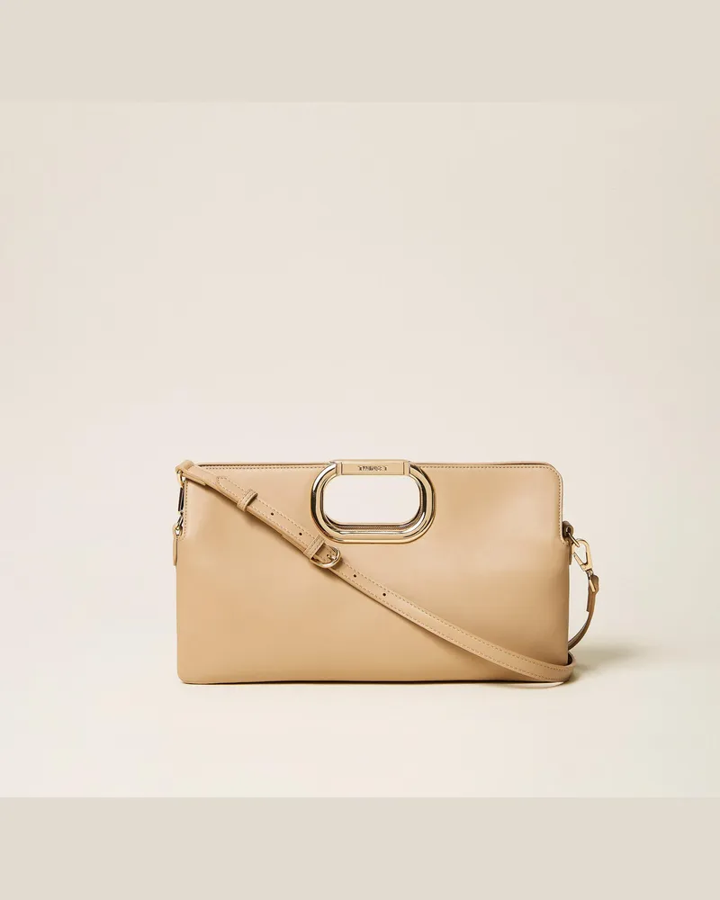 Twin-Set Clutch-Tasche Lila mit Logo-Henkel Delicate