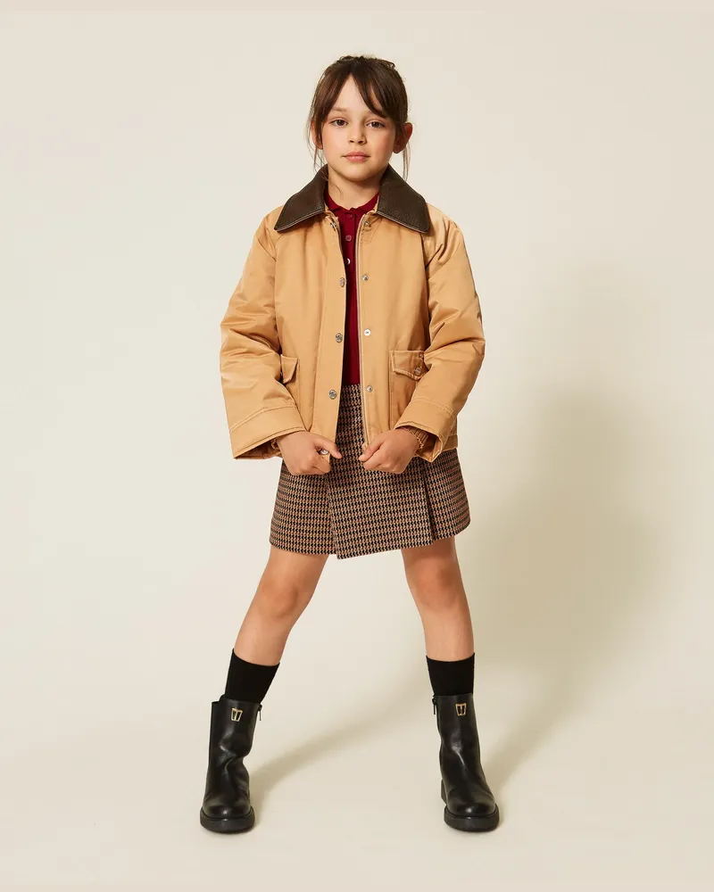 Twin-Set Wattierte Jacke mit Kragen, Damen, Eiskaffeebraun Eiskaffeebraun