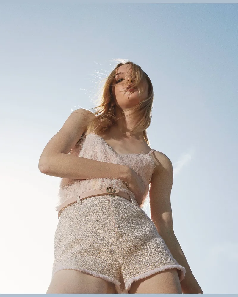 Twin-Set Hosen - Shorts aus Lurex-Bouclé, Bouclé Cupcake Pink, Größe Bouclé