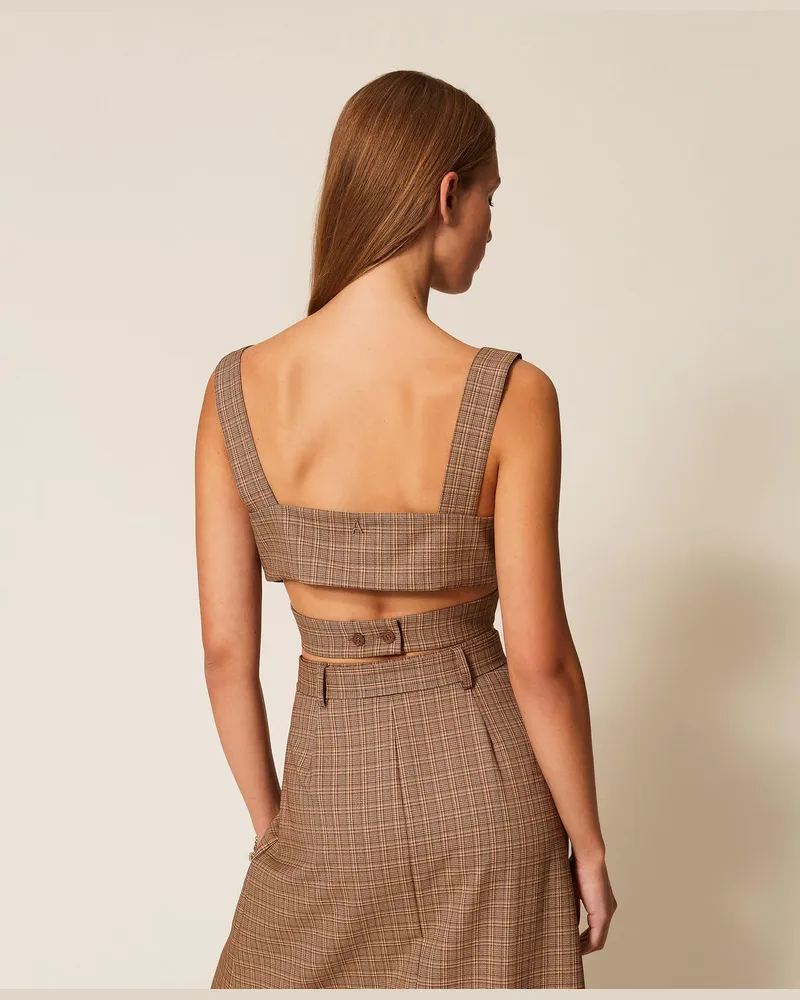 Actitude by Twinset Tops - Top mit Prince-of-Wales-Muster, Chocolate Lab Prince Of Wales, Kariert, Größe Chocolate