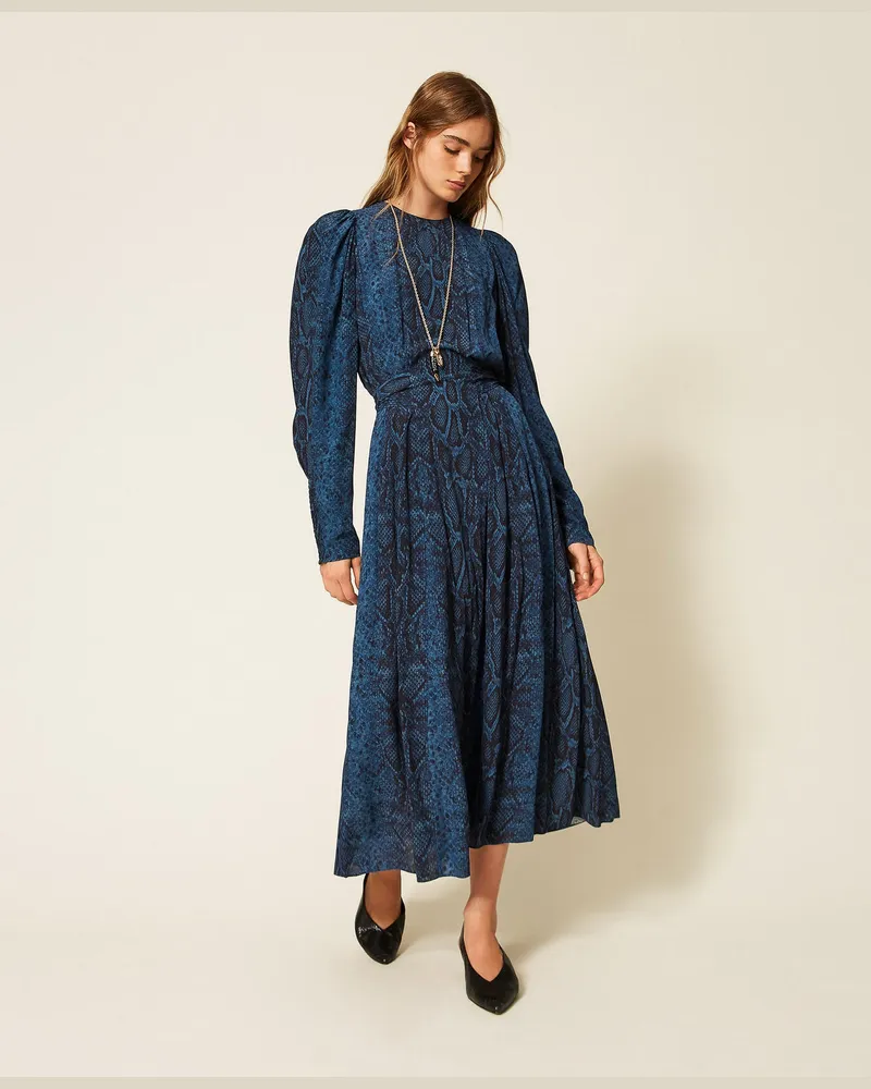 Twin-Set Maxikleid mit Rundhalsausschnitt und Pythonprint Pythonprint