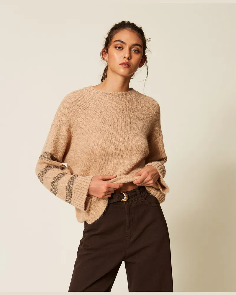 Twin-Set Pullover aus Alpakamischung mit Streifen-Dessin Sandy