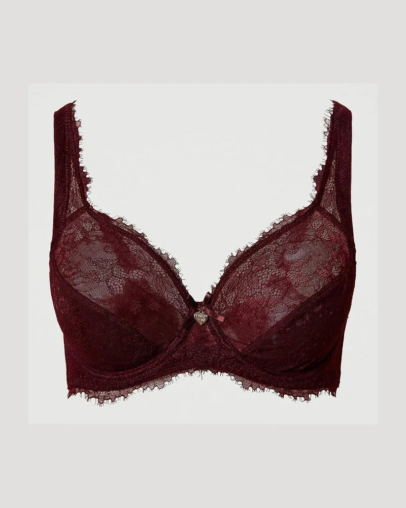 Twin-Set Unterwäsche - Bügel-BH aus Spitze, „Ruby Wine"-Violett, Größe: 1-E 