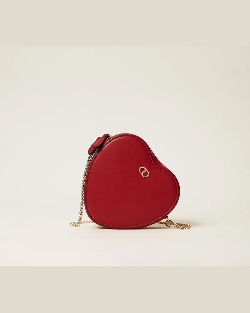 Twin-Set Taschen - Mini-Umhängetasche in Herzform, Venedigrot, Einheitsgröße Venedigrot