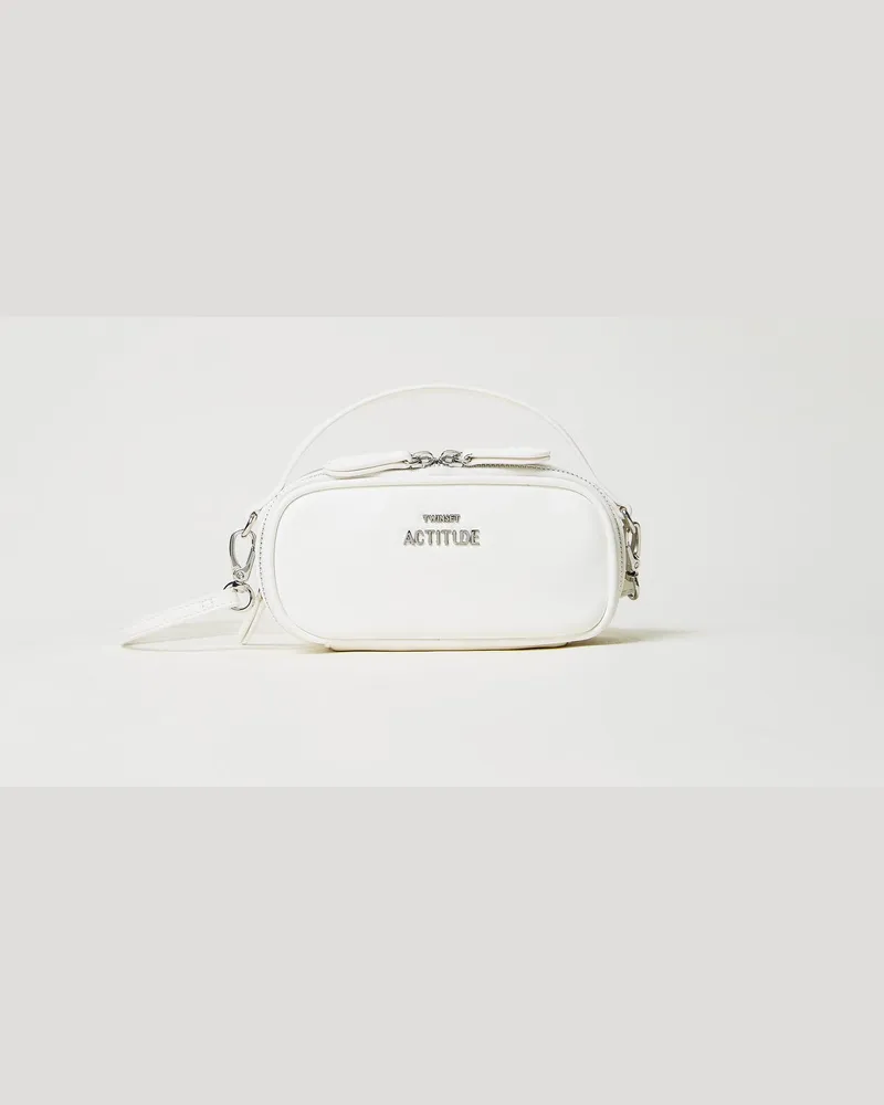 Actitude by Twinset Taschen - Mini-Umhängetasche mit Logo, Sugar Weiß, Einheitsgröße 