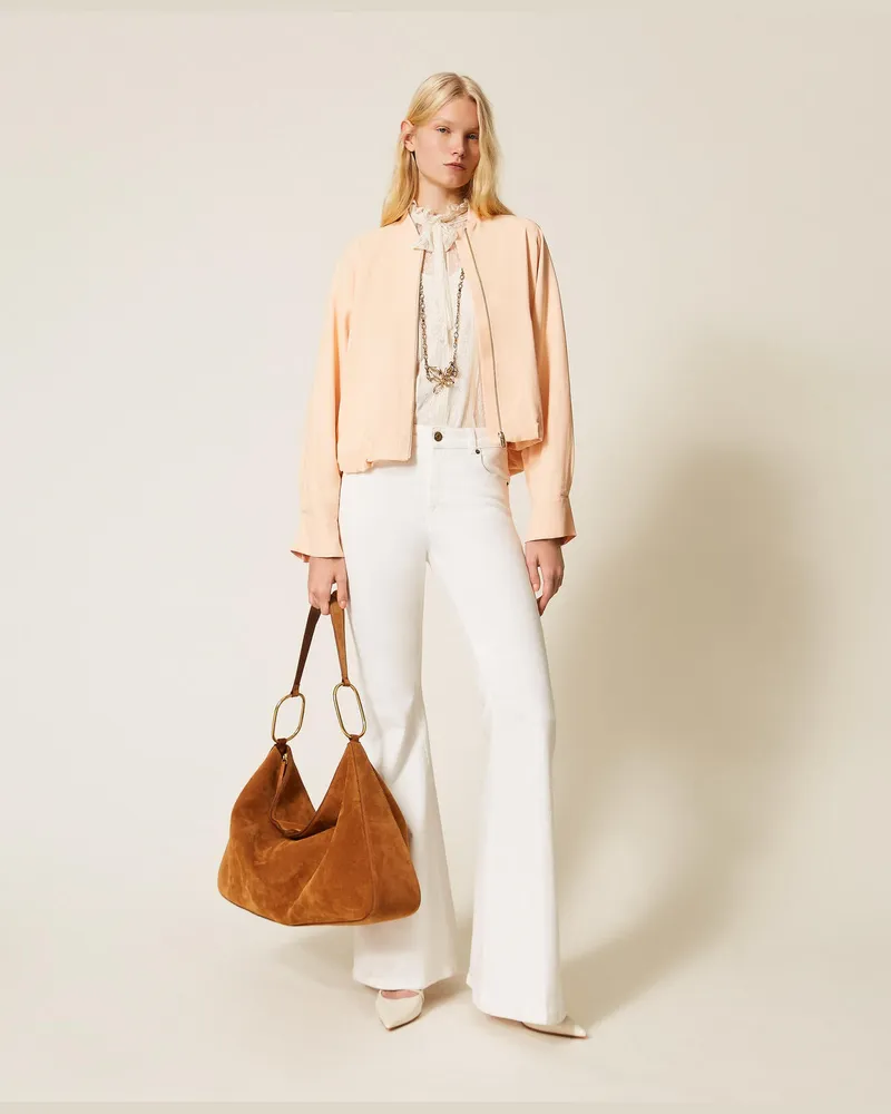 Twin-Set Jacken und Outerwear - Bomberjacke mit Kimonoärmeln, "Peach Pink"-Rosa, Größe Peach