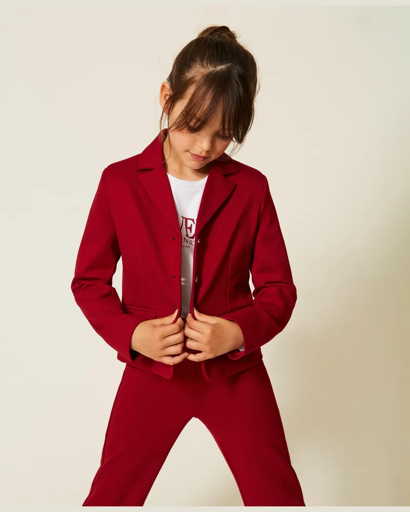 Twin-Set Blazer mit Taschen, Damen, Red Ruby Red