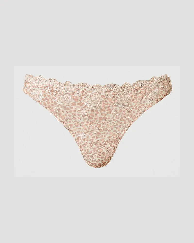 Twin-Set Unterwäsche - Stringtanga aus Tüll mit Animaldessin, Multicolor-Animalprint, Größe: III 