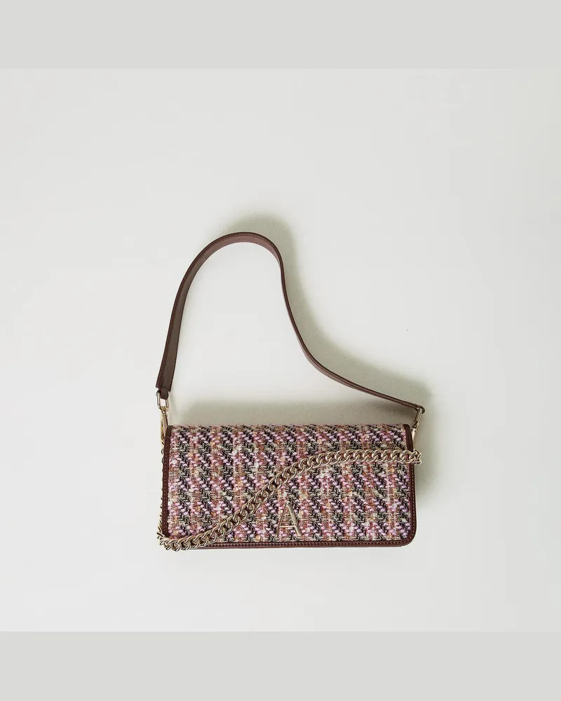 Actitude by Twinset Taschen - Umhängetasche mit mehrfarbigem Bouclé, Pink-Tüll-Bouclé, Einheitsgröße 
