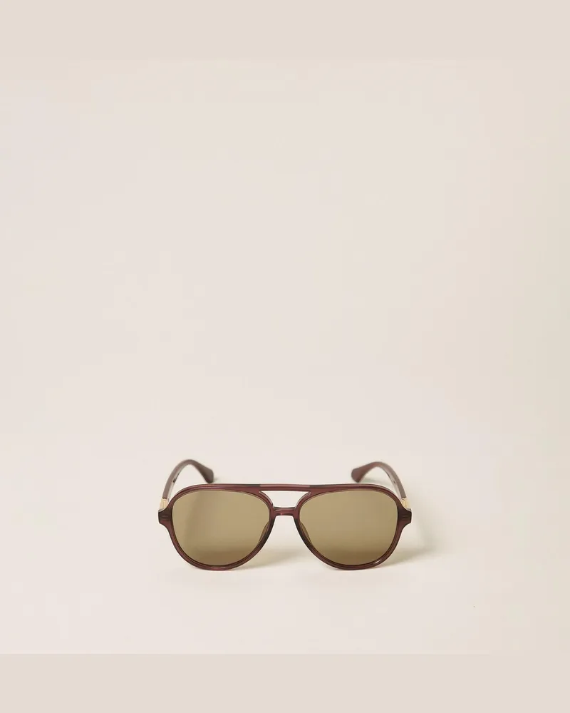 Twin-Set Pilotensonnenbrille, Damen, Shiny Milky Burgundy Shiny