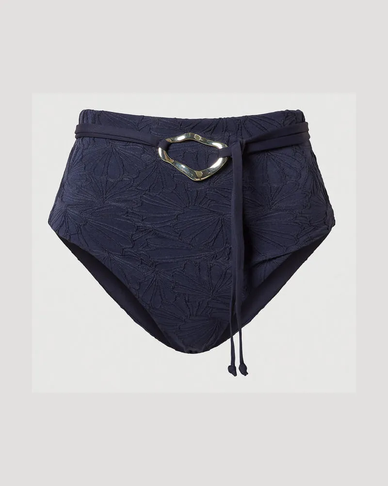 Twin-Set Bademode - Bikinihose aus Jacquard mit Gürtel, Klassisches Blau, Größe Klassisches