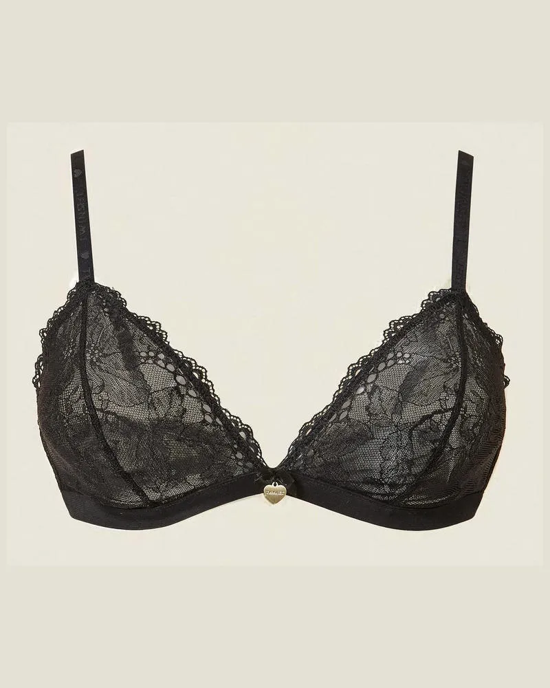 Twin-Set Triangel-BH aus Spitze Schwarz