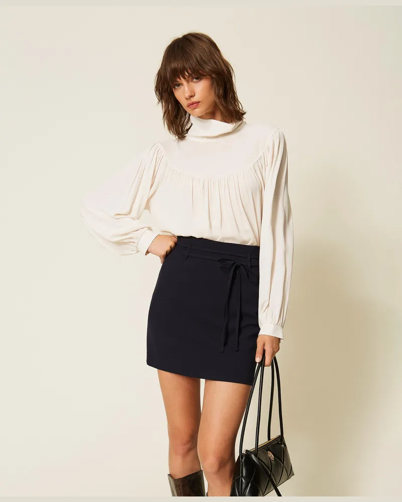 Twin-Set Minirock mit Gürtel, Damen, Klassisches Blau Klassisches