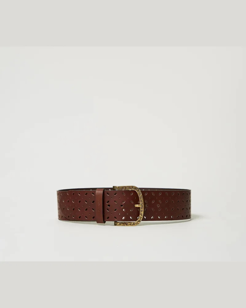 Twin-Set Accessoires - Perforierter Ledergürtel, Größe Leder
