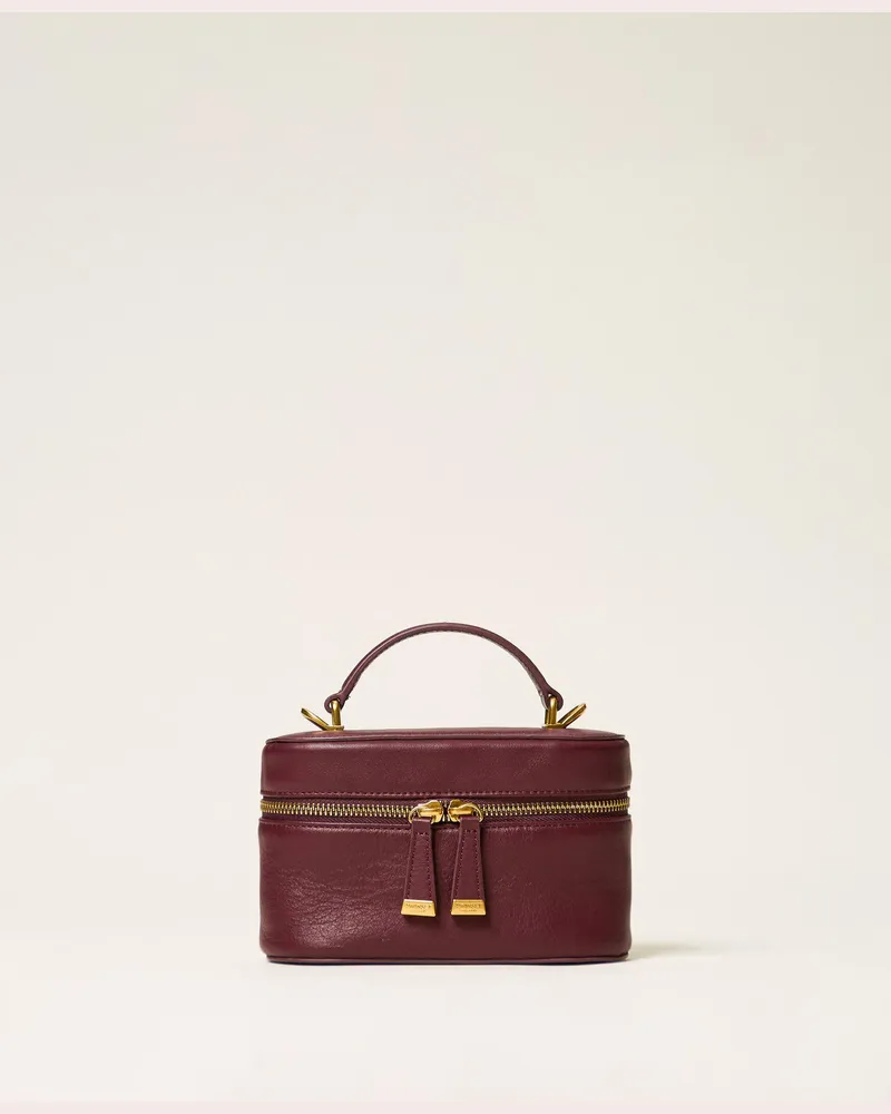 Twin-Set Umhängetasche aus Leder Bordeaux