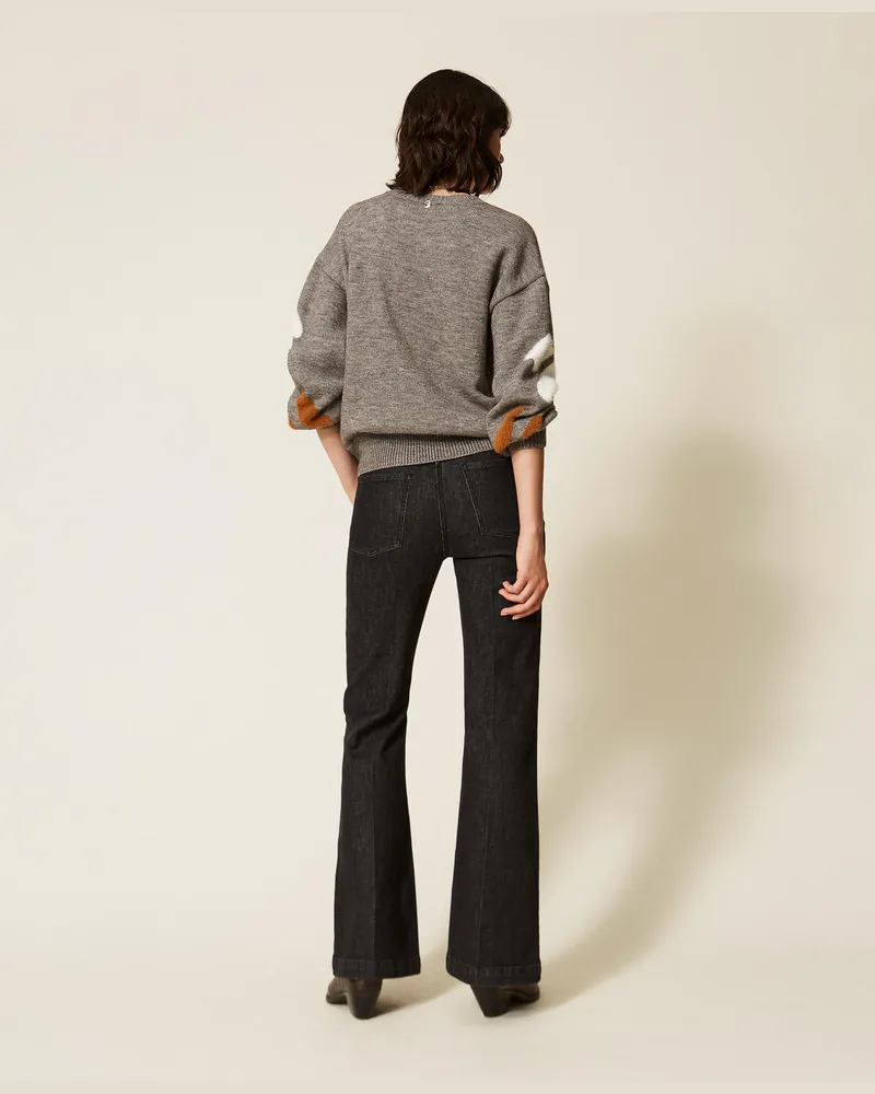 Actitude by Twinset Flare-Jeans mit fünf Taschen Denimschwarz