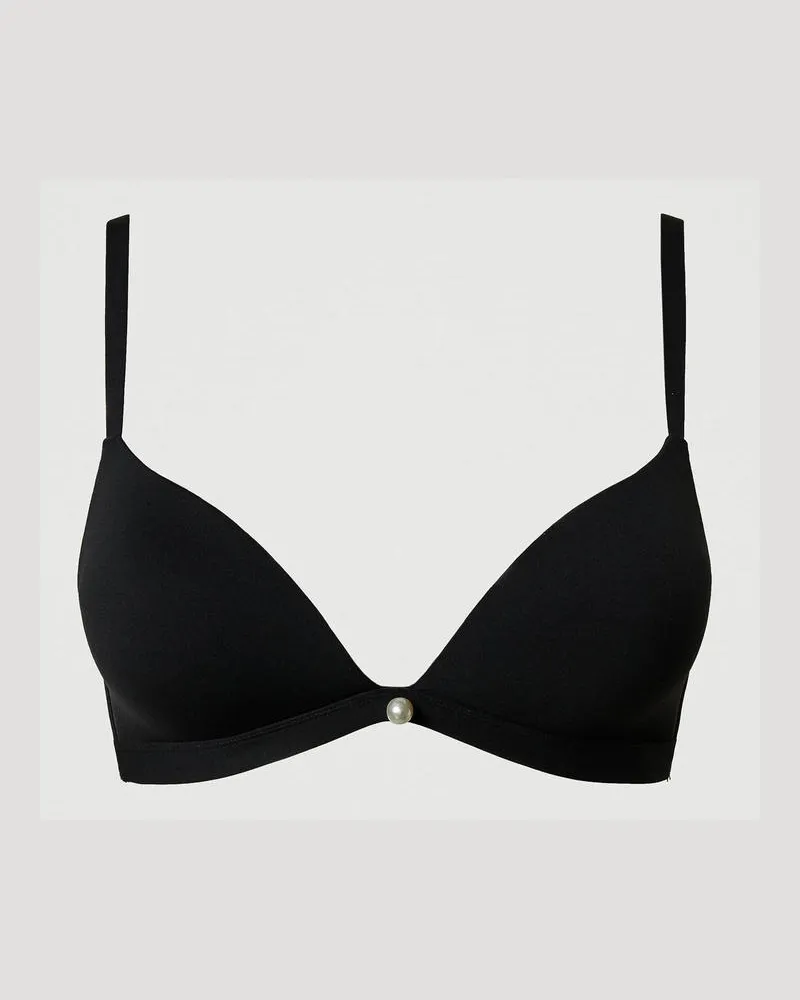 Twin-Set Unterwäsche - Triangel-BH aus Charmeuse, Schwarz, Größe: 2-C 