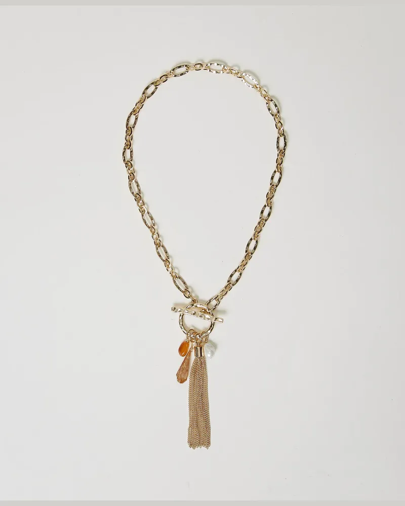 Twin-Set Accessoires - Halskette mit Quaste, New Gold, Einheitsgröße New
