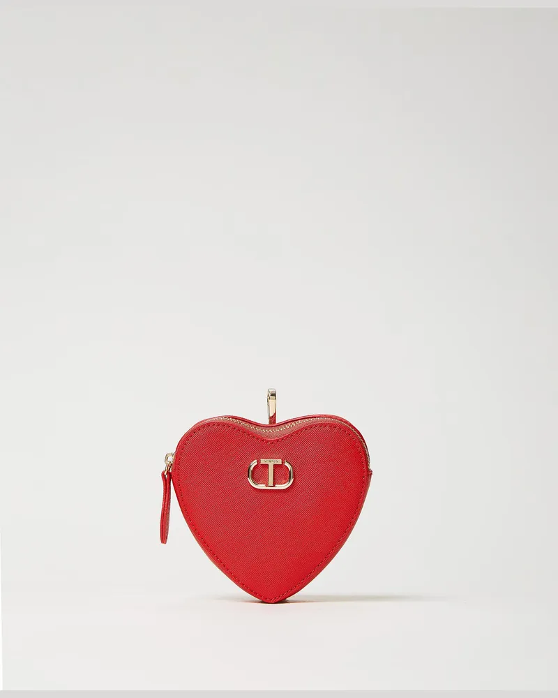 Twin-Set Accessoires - Herzförmiger Etui-Charm „Mon Amour", Lackrot, Einheitsgröße Lackrot