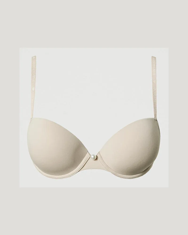 Twin-Set Unterwäsche - Push-up-BH aus Charmeuse mit Crossback, Wonder Beige, Größe: 4-B 