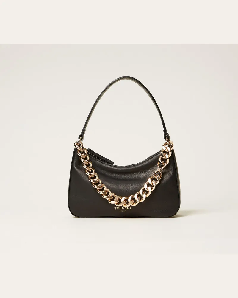 Twin-Set Taschen - Kleine Tasche „Liliane" aus Leder, Schwarz, Einheitsgröße Schwarz