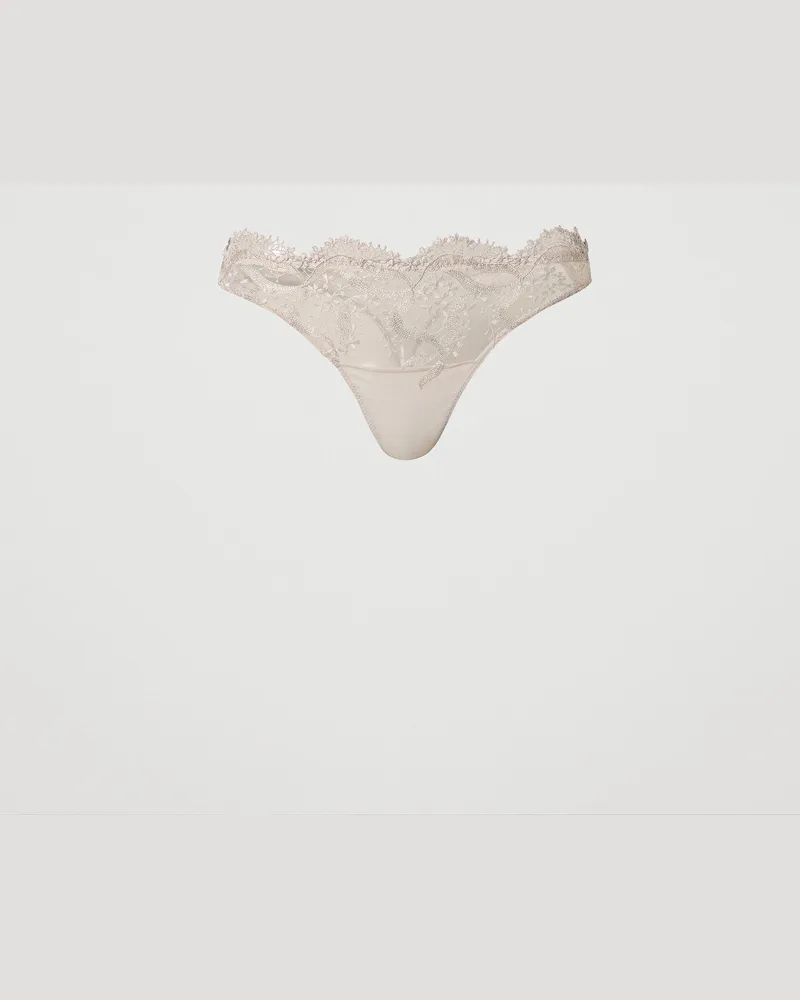 Twin-Set Unterwäsche - Tanga aus Tüll mit Festondetails, Silver Gray, Größe: III 