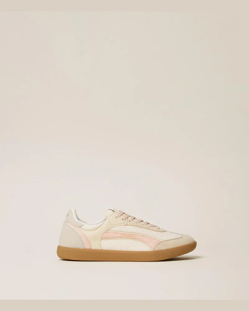 Twin-Set Schuhe - Fessura Sneaker mit Einsätzen, Zweifarbig Lilie/Sandrosa, Größe Zweifarbig