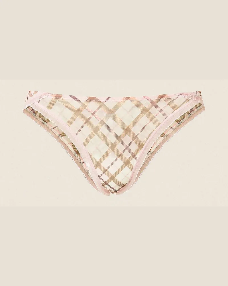 Twin-Set Brazilian-Slip aus Charmeuse mit Karomuster, Damen, Karoprint Multicolor Karoprint