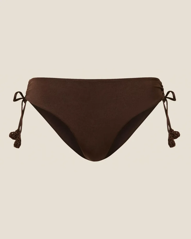 Twin-Set Bademode - Bikinislip mit Häkel-Detail, Kaffeeschokolade, Größe Kaffeeschokolade