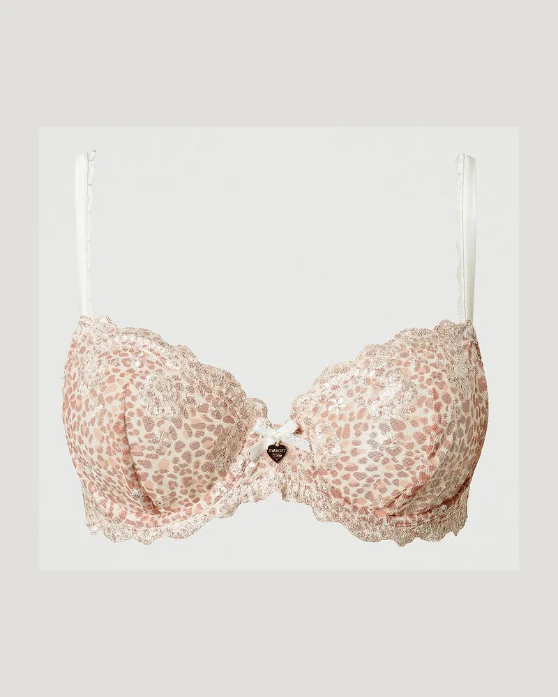 Twin-Set Unterwäsche - Bügel-BH aus Tüll mit Animaldessin, Multicolor-Animalprint, Größe: 2-E 