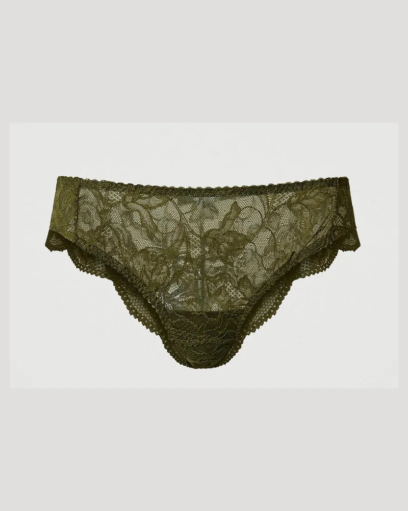 Twin-Set Unterwäsche - Brazilian-Slip aus Spitze, Moosgrün, Größe: V 