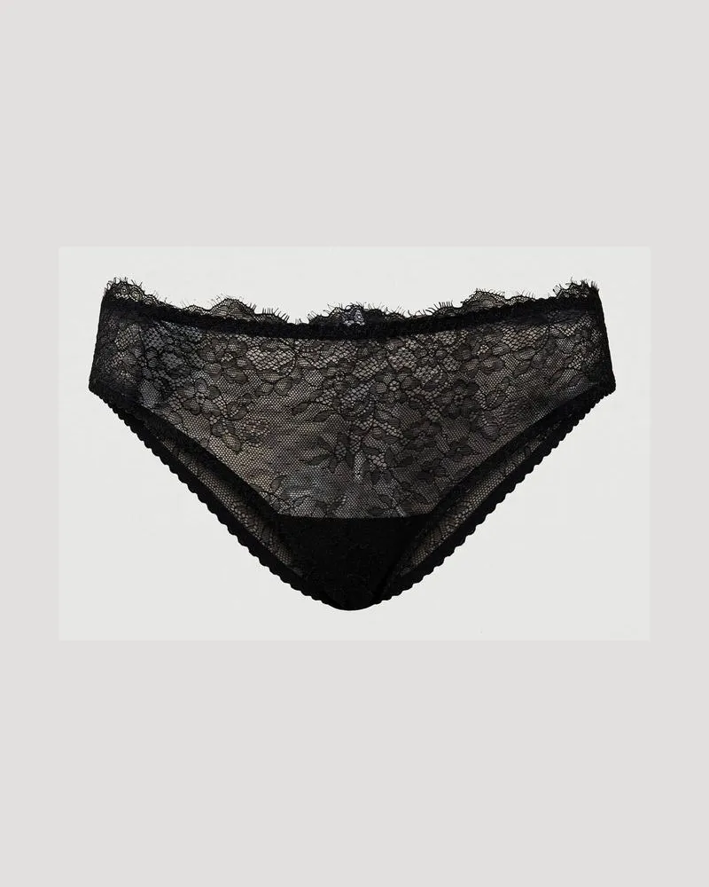 Twin-Set Unterwäsche - Slip aus Festonspitze, Schwarz, Größe: I 