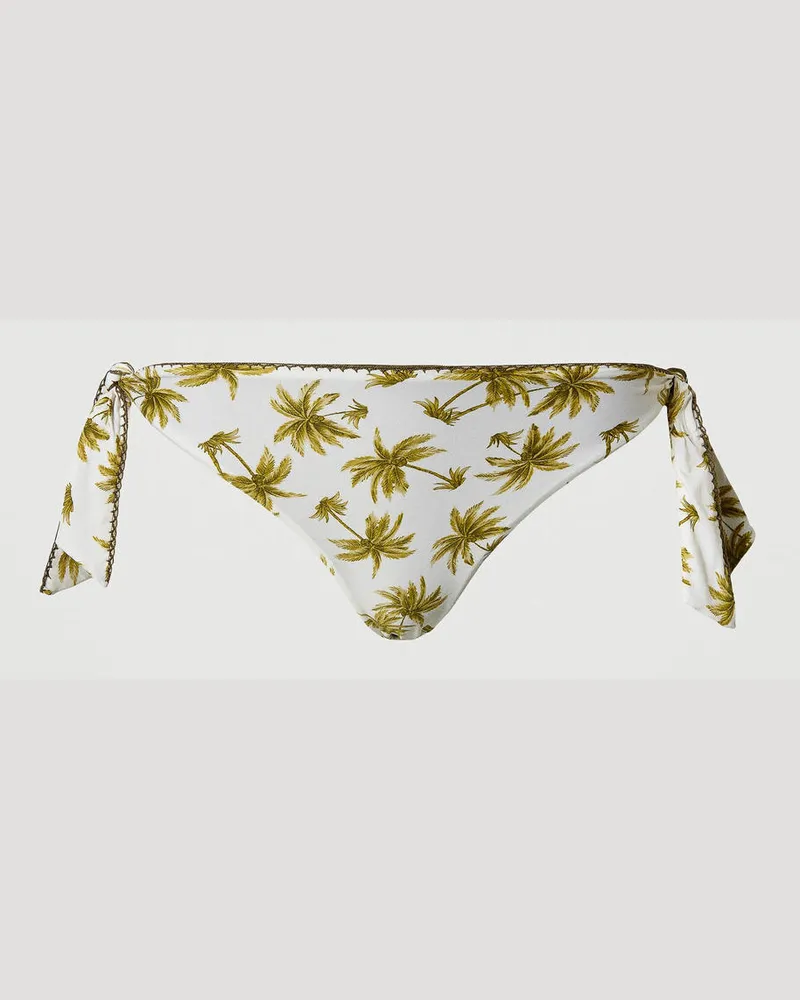 Twin-Set Bademode - Bikinitanga mit Print, Palmenprint Perlmutt / Olive Leaf, Größe Palmenprint