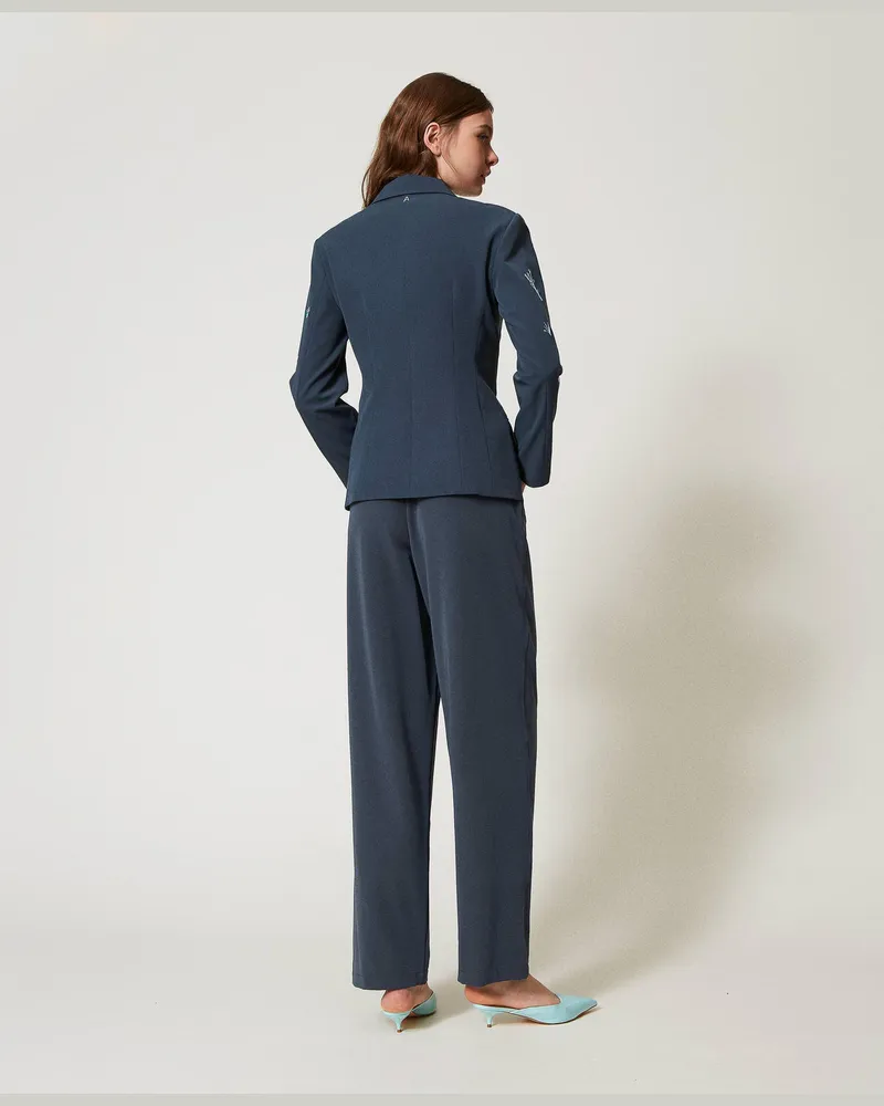 Actitude by Twinset Hosen - Weite Hose mit Abnähern, Blue Fusion, Größe Blue