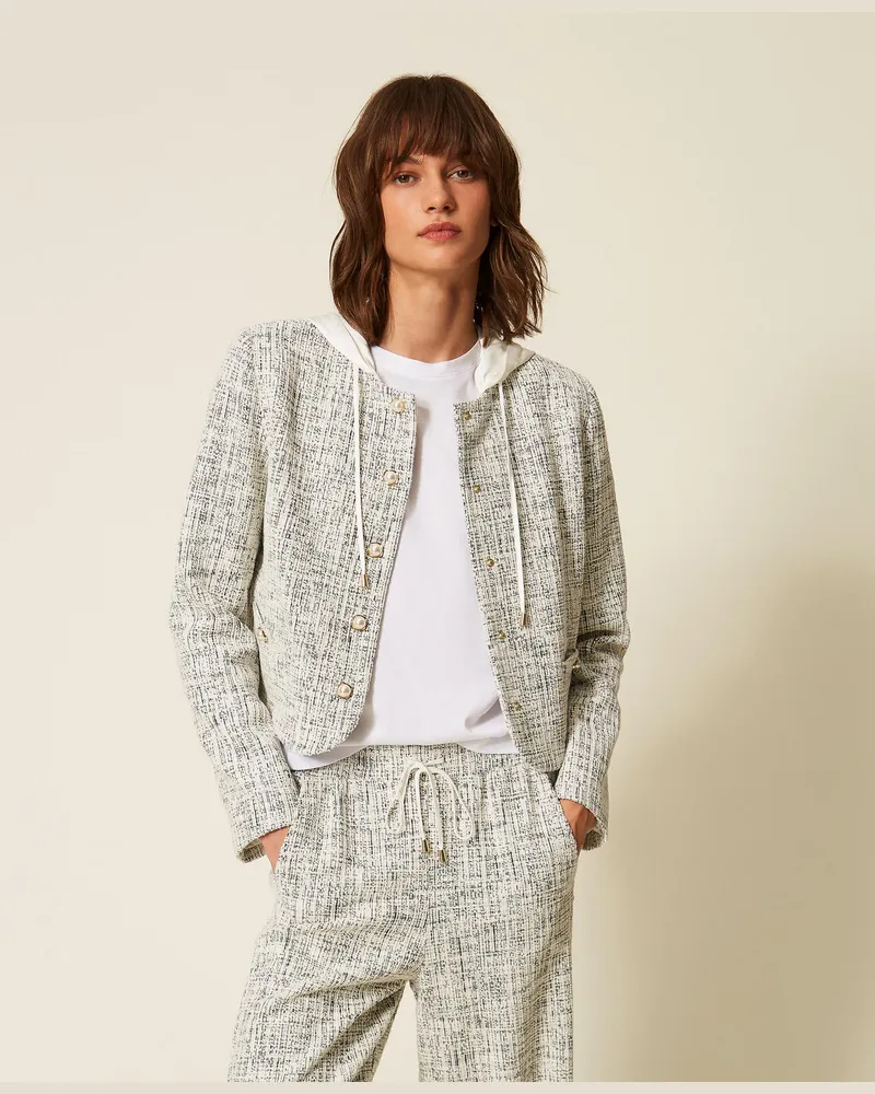 Twin-Set Sweatjacke mit Flechtdetails Tweed