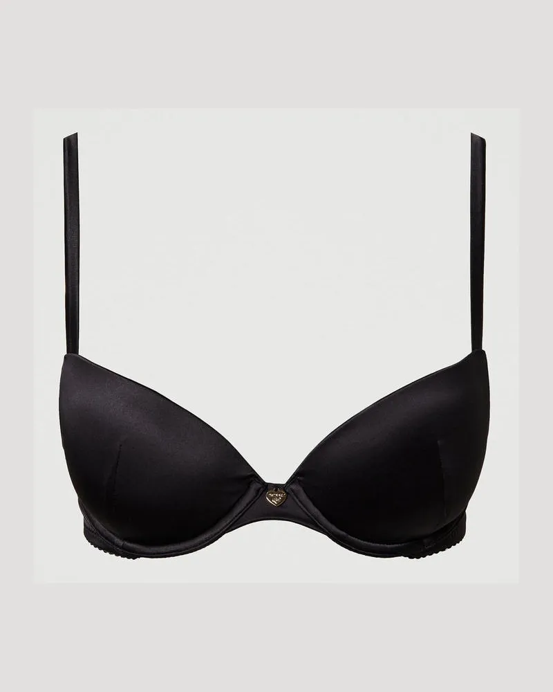 Twin-Set Unterwäsche - Push-up-BH aus Satin, Schwarz, Größe: 1-D 