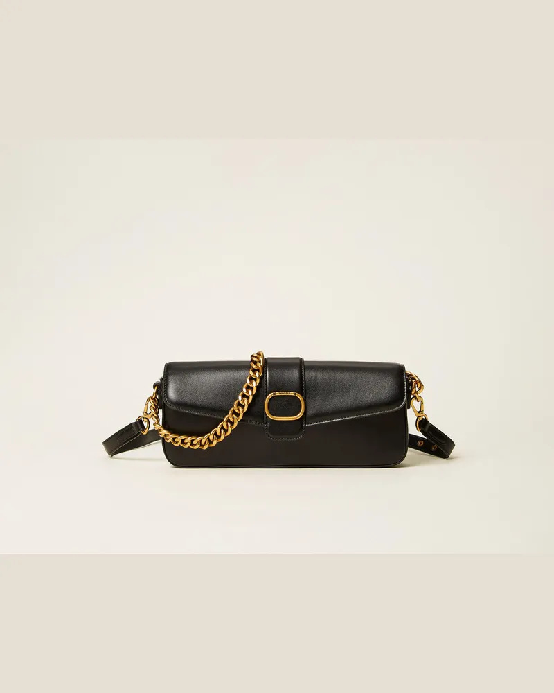 Twin-Set Taschen - Umhängetasche „Amie" aus Leder, Schwarz, Einheitsgröße Schwarz