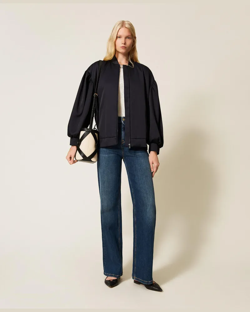 Twin-Set Weite 5-Pocket-Jeans, Mittleres "Denimblau", Größe Mittleres